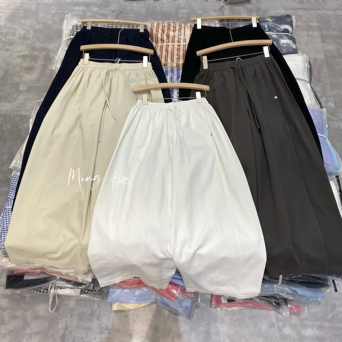 【N•N】#96009 Quần baggy suông thụng ống rộng chất kaki mềm cho nữ