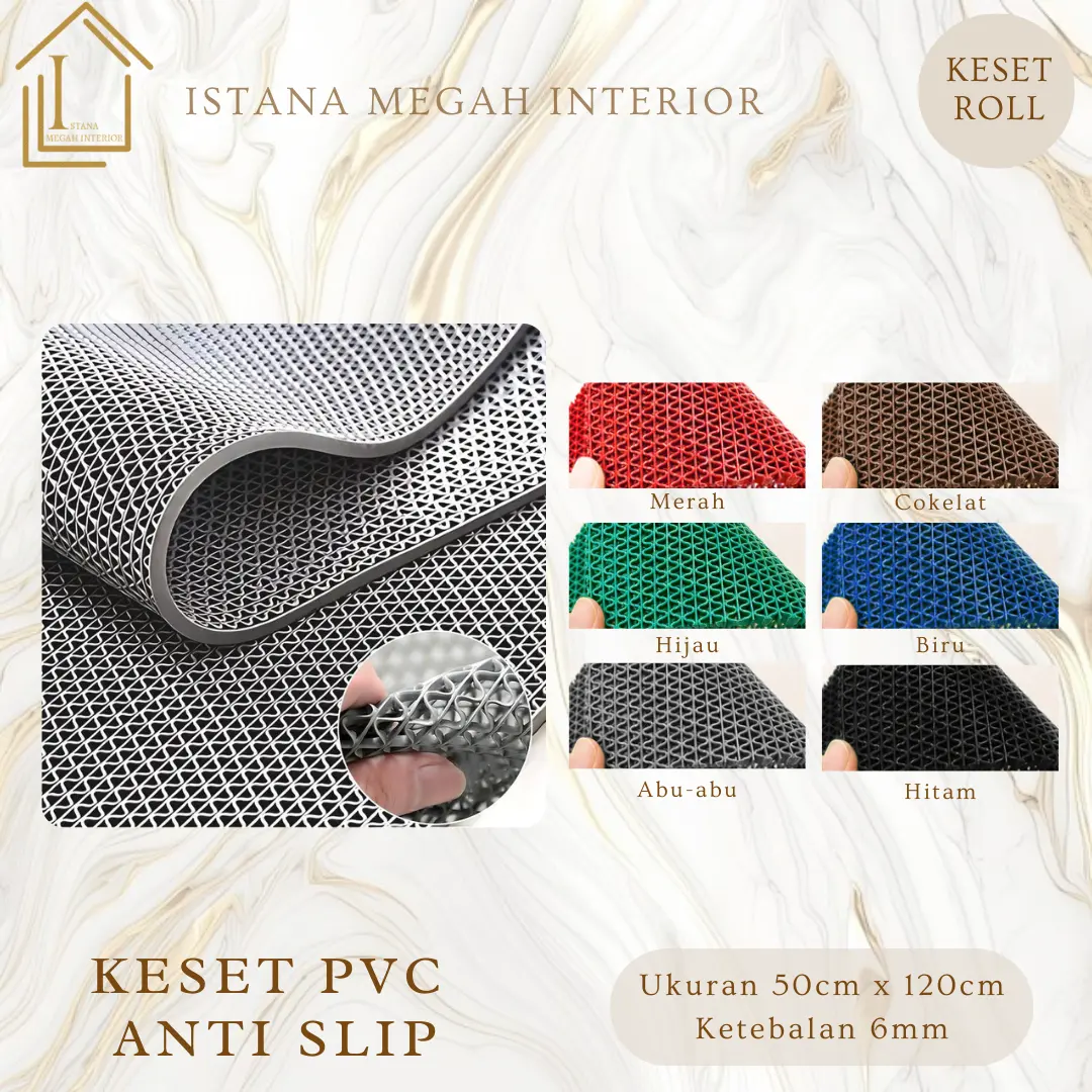 Karpet Karet Keset Anti Slip Selip Lubang Kamar Mandi Licin 0,5 Meter