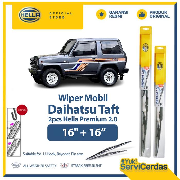 Gambar Wiper Mobil DAIHATSU Taft 16” + 16” (2pcs) - HELLA Premium 2.0 dari Hella Indonesia Official Store Kota Administrasi Jakarta Pusat Tokopedia