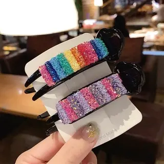 Rainbow Hair Claw | Jepit Rambut Kuncir Wanita Import Korea Jedai 3