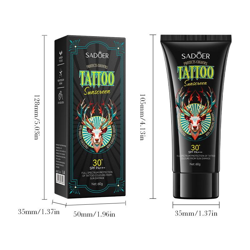 Product Introduction of Set of 3 SADOER Tattoo Colour Care Sunscreen UV Protection Sunscreen 3