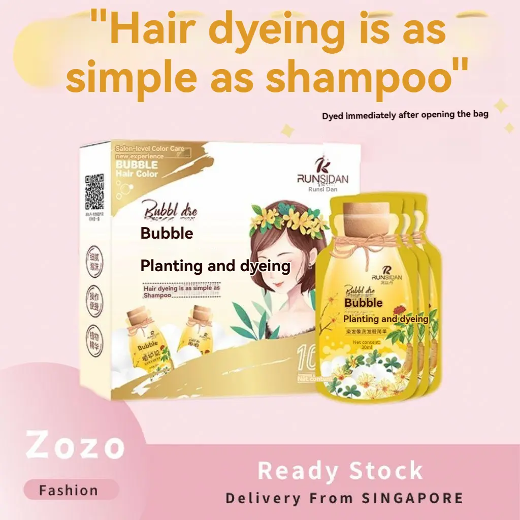 Runsidan Bubble Plant Hairdye Color 1 Box 10 Pack Haircare Gentle