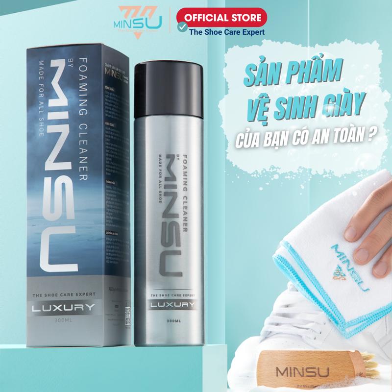 Chai Xịt Vệ Sinh Giày LUXURY Bọt Tuyết NANO MINSU M5955 Giặt Khô Siêu Tốc Bảo Vệ Giày Khỏi Bị Ố Vàng, Phai Màu