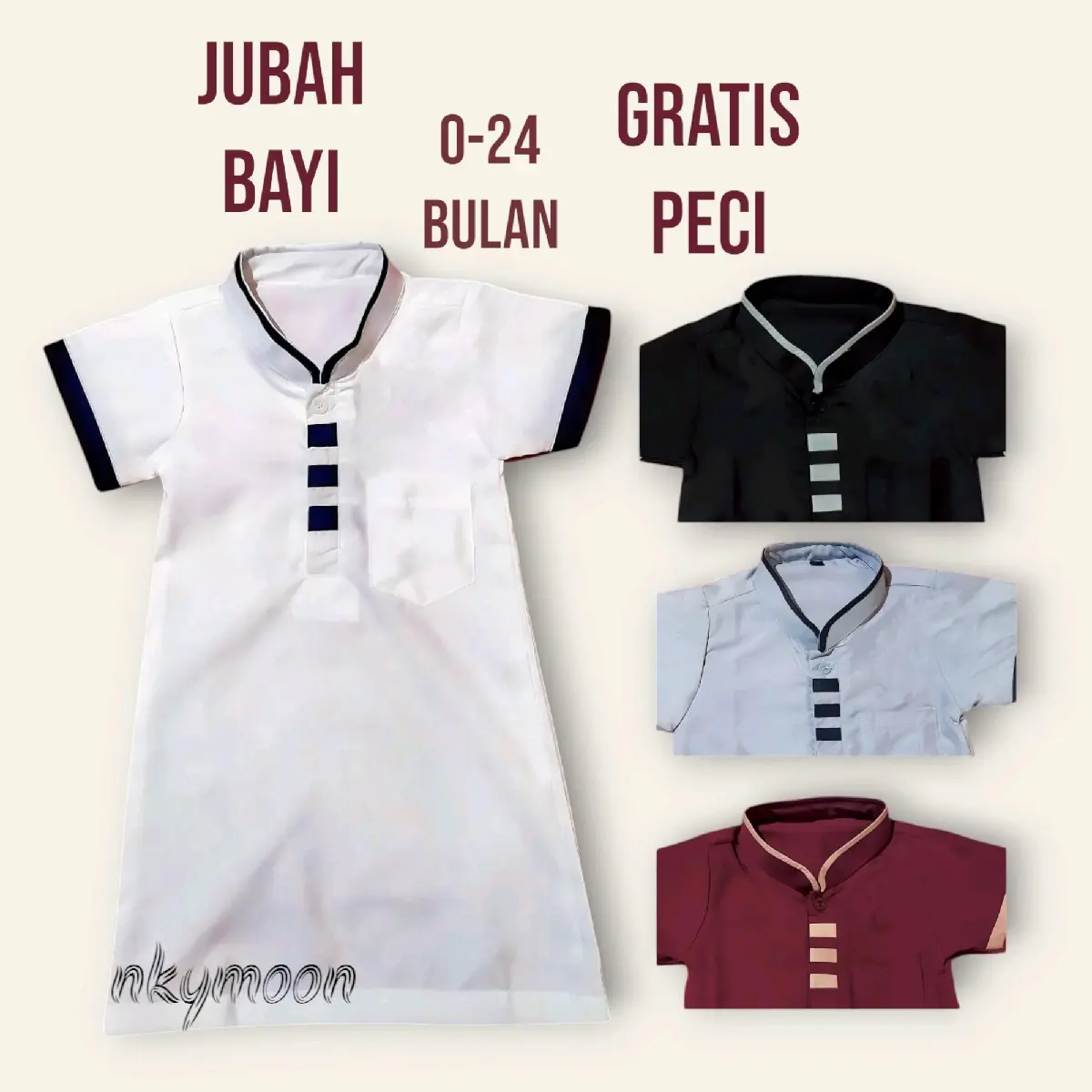 Jubah Bayi Laki Laki 0 6 Bulan Newborn Untuk Aqiqah 6 12 Bulan Baju Gamis Koko Gratis Peci Muslim Anak Panjang Nyaman