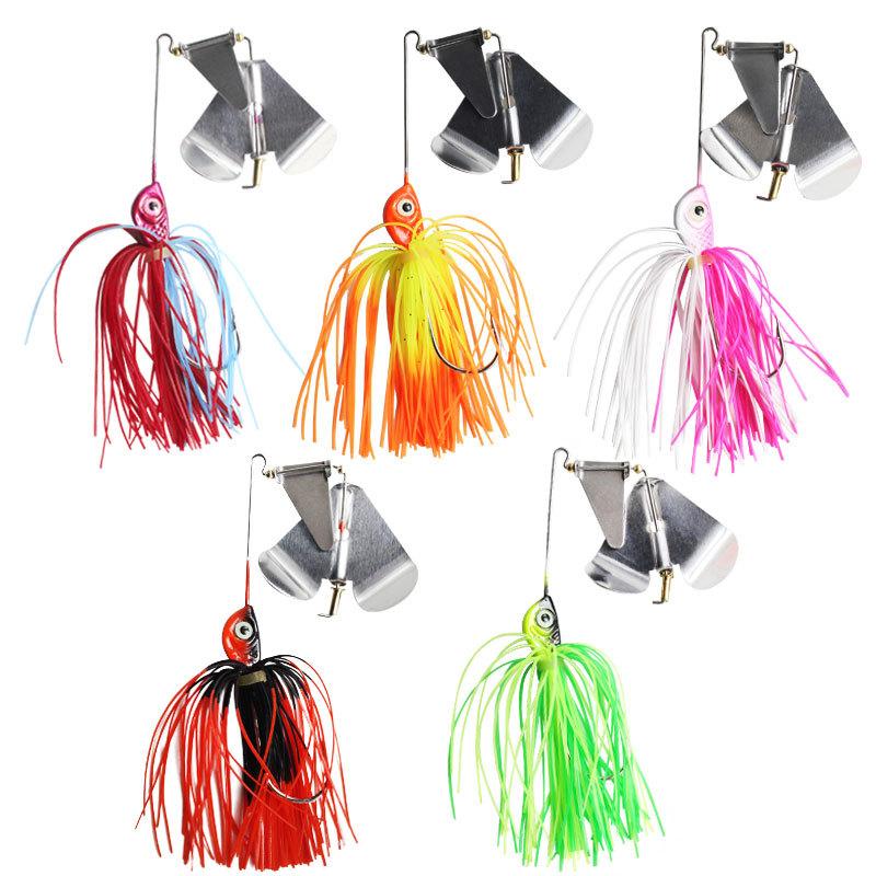 Product Introduction of Lure Fake Fish Husky Heart-Shaped Rotating Sequins Lure 14.7G 5 Colors Tassel Hangings Soft Bait 6
