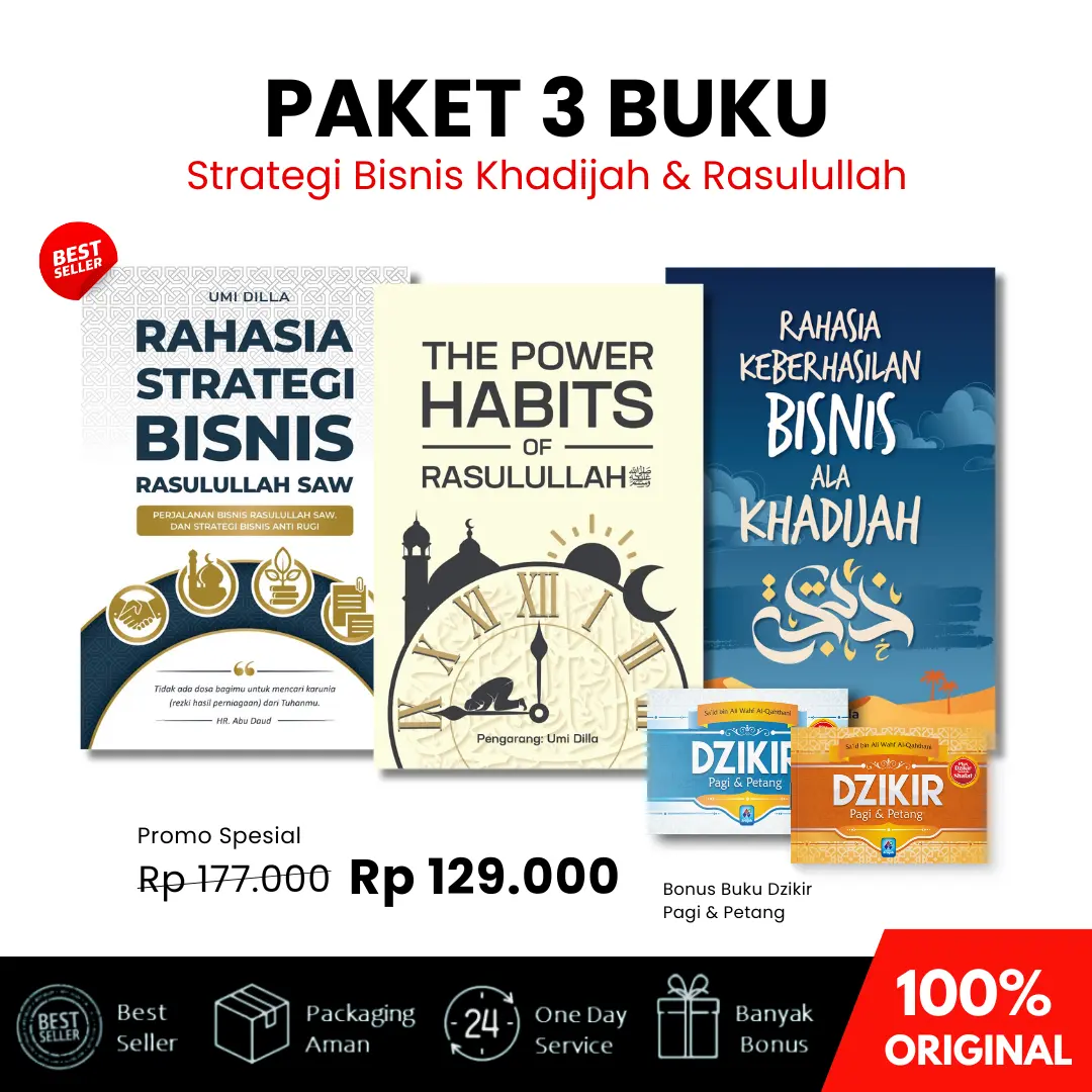 Paket Hemat 3 Buku Motivasi Islami (The Power Of Rasulullah & Rahasia Strategi Bisnis Rasulullah Saw & Rahasia Keberhasilan Bisnis Ala Khadijah) Yash Media