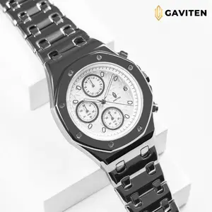 GAVITEN Jam Tangan Pria Gaviten GV 101 GV101 Original Garansi Resmi 1 Tahun - Stainless Steel