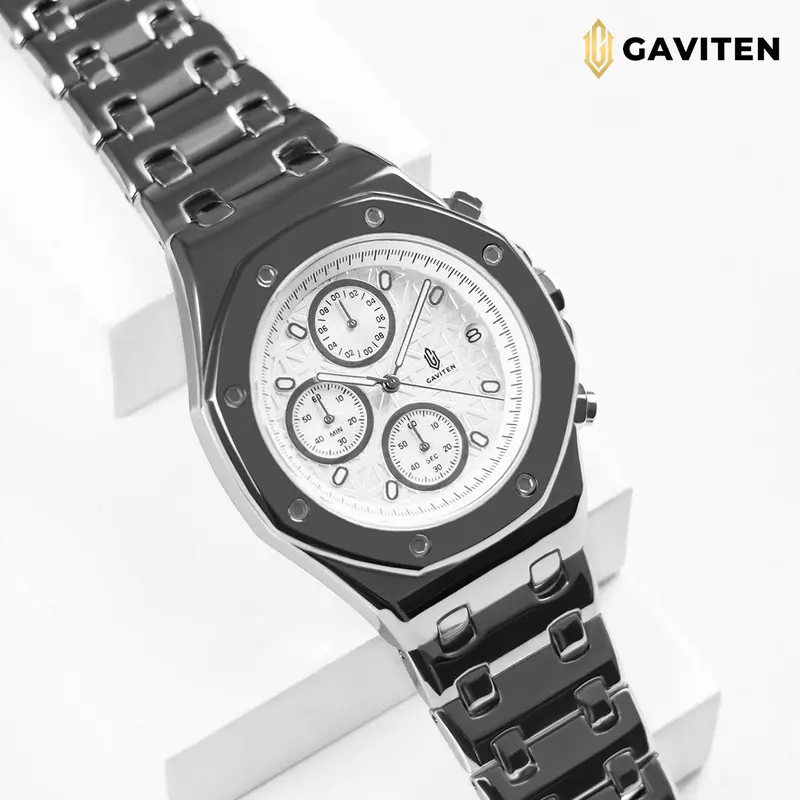 GAVITEN Jam Tangan Pria Gaviten GV 101 GV101 Original Garansi Resmi 1 Tahun - Stainless Steel 0