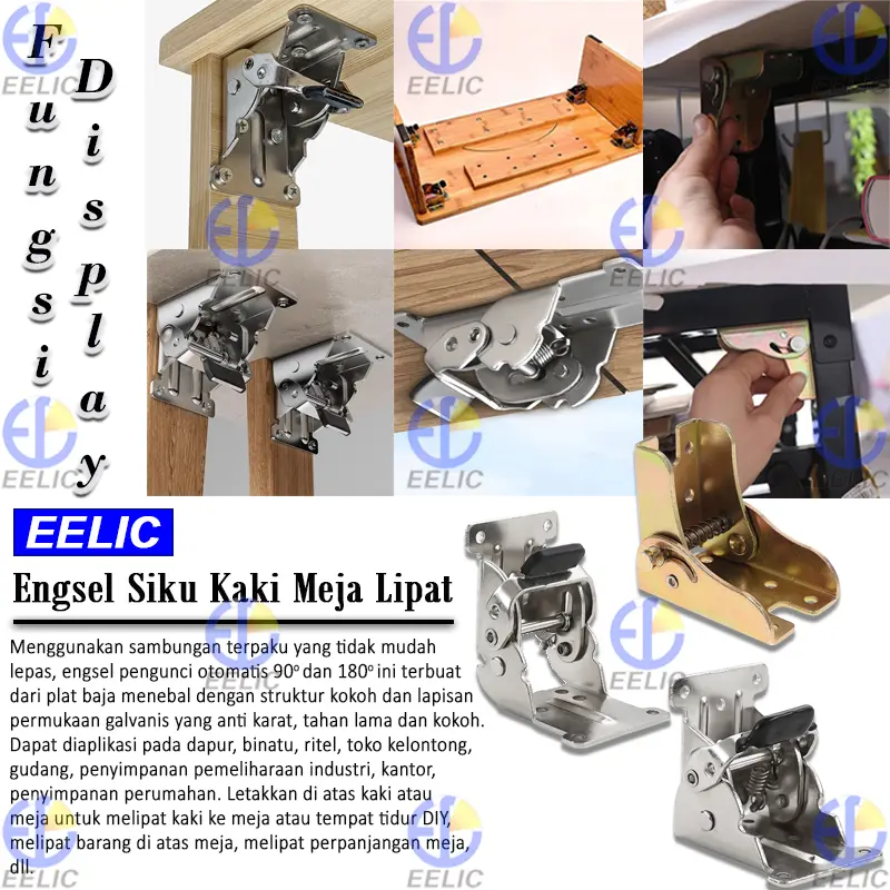 EELIC BRS-65X45MMSIKUL Bracket Siku Kaki Meja Lipat Dengan Desain Sudut Yang Dapat Dibuka Lipat Hingga 90 Derajat 5
