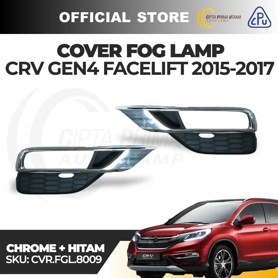 CPU Cover Fog Lamp CRV Gen 4 Facelift 2015 2016 2017 Hitam Chrome