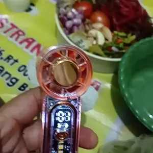 Periplus Indonesia Kipas Mini High Speed Handheld Fan Kipas Angin Portable Mini 3600mAh 100 Level Speed dengan LED Display Lampu Senter Mode SOS Type-C Fast Charging Airflow Kuat 9m/s Desain Mini Ringkas Nyaman Digenggam X699