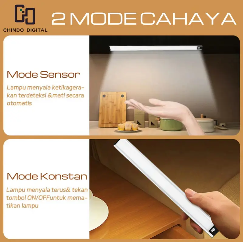 [CDOS] Lampu Sensor Gerak Magnetic Motion Sensor Lampu Stick Panjang LED Lampu tombol multifungsi 4