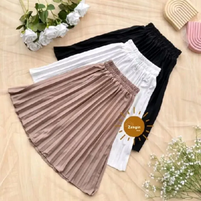Hana Rok Plisket Super Premium Anak Perempuan Umur 4-15 Tahun Bahan Hyget Super Premium Nyaman Adem Lembut Lentur Fashion Anak Kekinian 0