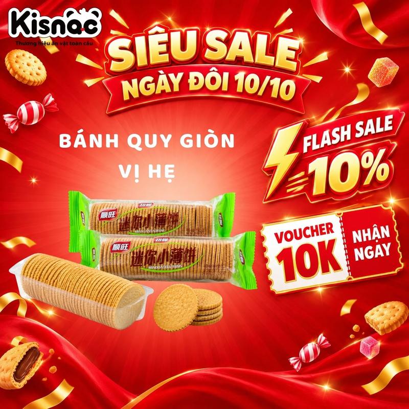 Bánh Quy Giòn Vị Hẹ Đồ Ăn Vặt Nhập Khẩu Chính Hãng Hot Trend Giá Rẻ Kisnac