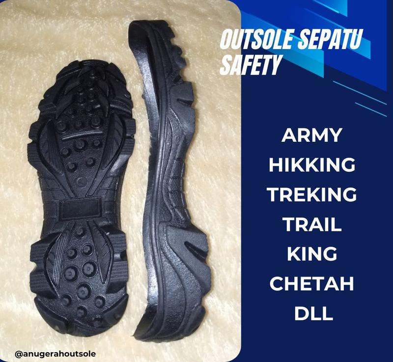 Outsole / Sol sepatu safety pria alas sepatu sepatu safety pdl boots King chetah gunung treking tni tentara Hitam Karet semua musim  sol & liner tumit Shoe insole insole  carbon 4