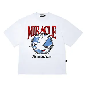 Miracle Mates - Peace Is A Lie White Oversized T Shirt I Kaos Pria/Wanita I Heavy Cotton Tshirt Baju