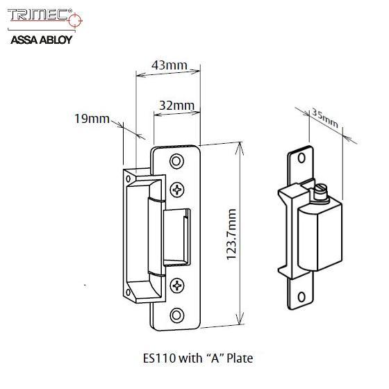 Jual TRIMEC ASSA ABLOY Electric Strike ES110 – Kunci Elektrik 12V/24V ...