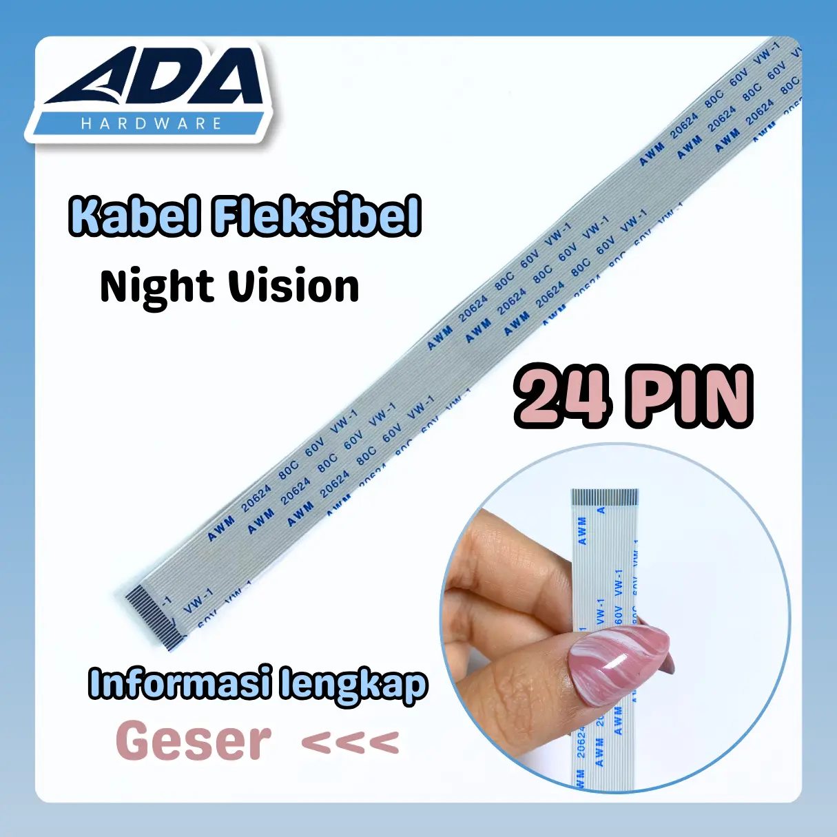 Kabel Fleksibel Night Vision 24 Pin Panjang 25 CM Lebar 12,5 MM Searah