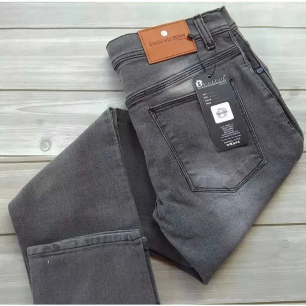 Celana Jeans Slimfit Abu grey polos keren nyaman di pakai Denim Cowo gaul