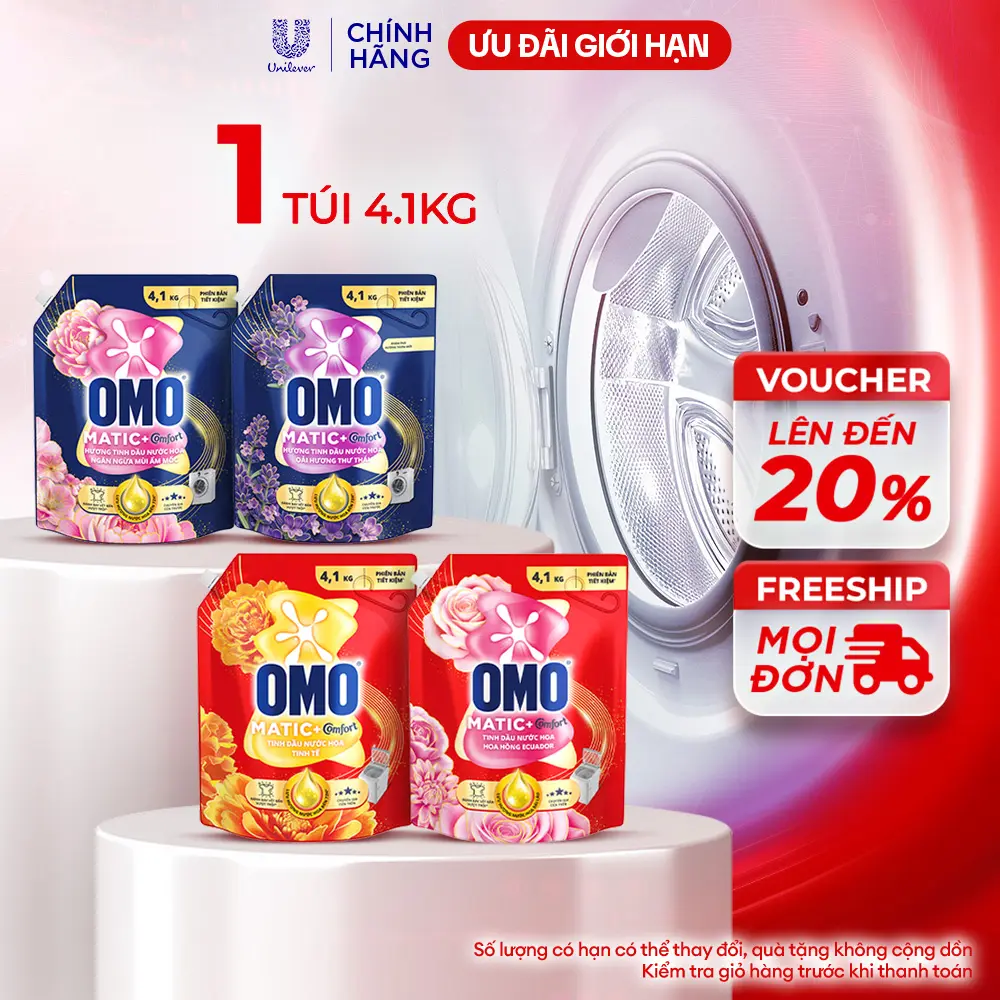 Nước giặt OMO Matic Hương Nước Hoa Comfort 4.1KG (túi) [1]
