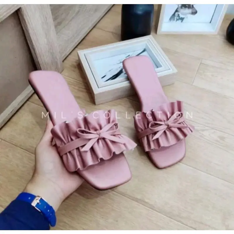 Sandal Wanita A5 Kokop Kerancang Teplek Flat Selop Terbaru - Sendal, Cewek, Shoes