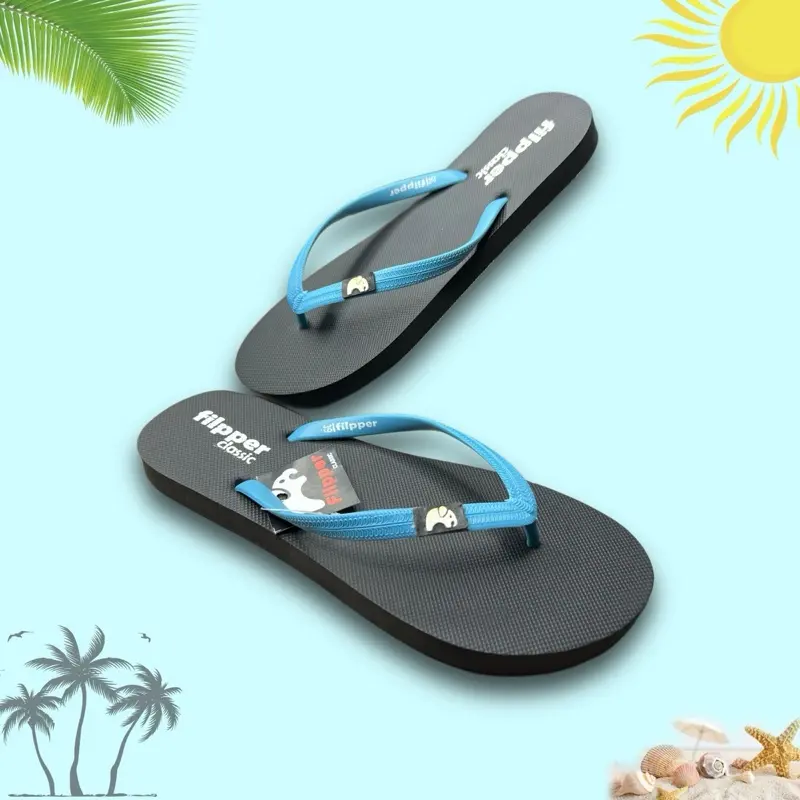 SANDAL JEPIT FILPPER PRIA DAN WANITA - SANDAL JEPIT FILPPER KARET PRIA DAN WANITA BASIC HITAM 5