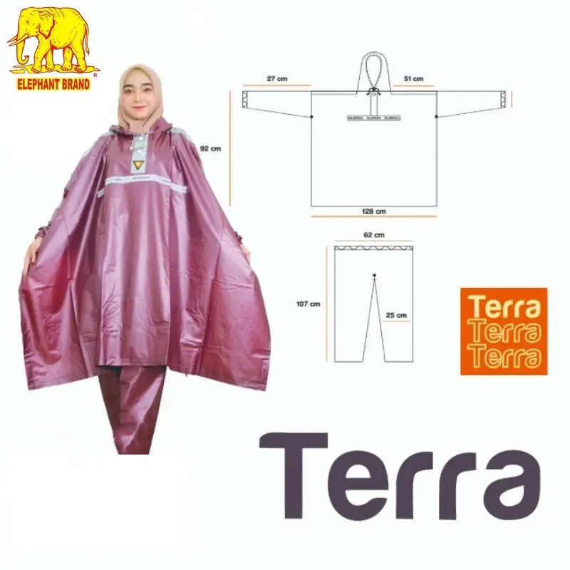 Jas Hujan Poncho Lengan Celana Gajendra Big Size | Jas Hujan Ponco Dewasa Pria Wanita PVC Tebal By Elephant Brand 2