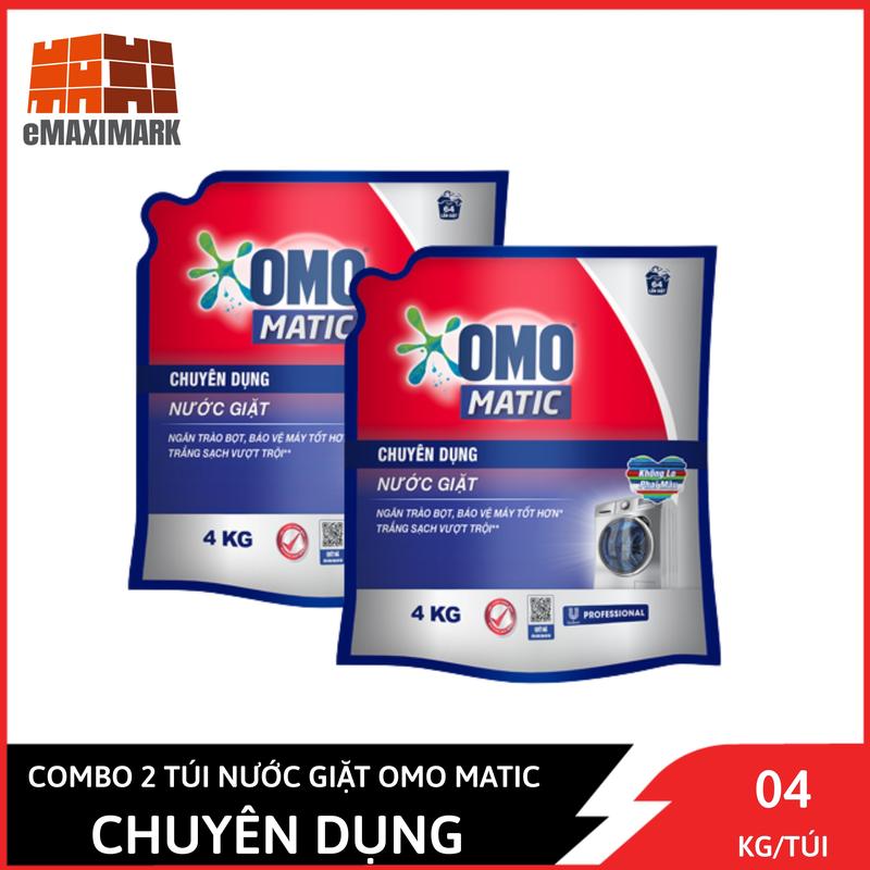  Combo 2 Túi Nước Giặt Omo Matic Chuyên Dụng Túi 4kg 