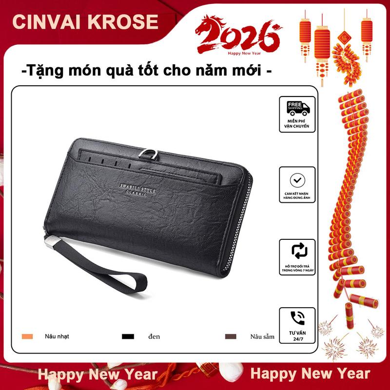 SHABILI Ví ví nam ví cầm tay túi điện thoại di động túi đựng CMND ngăn đựng thẻ ngăn đựng tiền xu túi có khóa kéo nhiều khe cắm thẻ sức chứa lớn đa chức năng dây đeo cổ tay có thể tháo rời thời trang