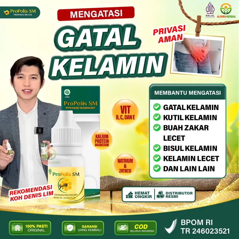 Obat Gatal Bintik Kelamin Bentol Buah Zakar Bisulan Di Kemaluan Lecet Melepuh Herpes Propolis SM 0