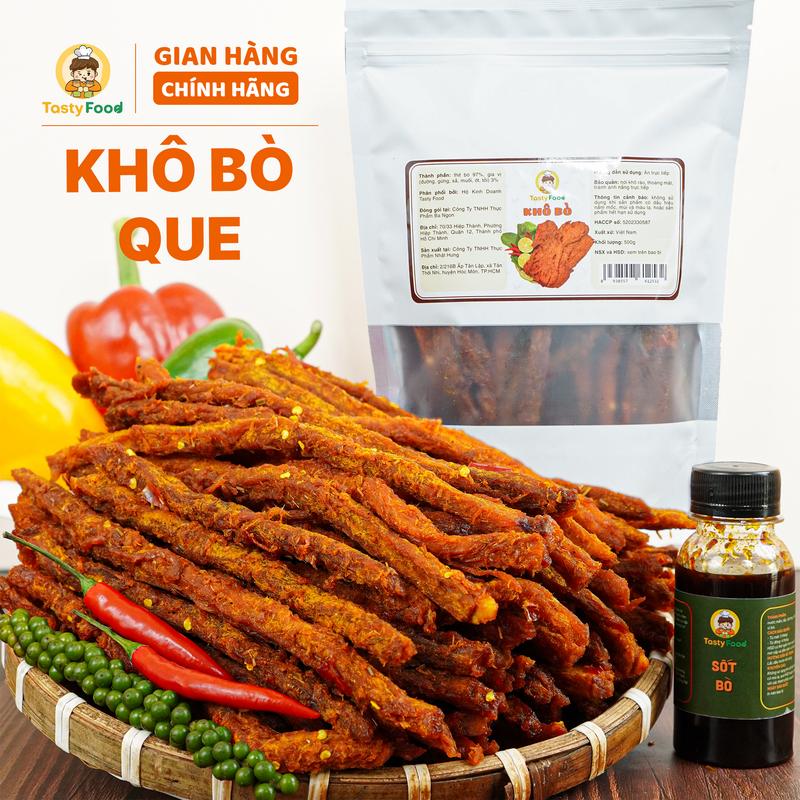  Khô Bò Que Cô Ba Tasty - Mềm Ngon - Túi Zip 500G - SP083 