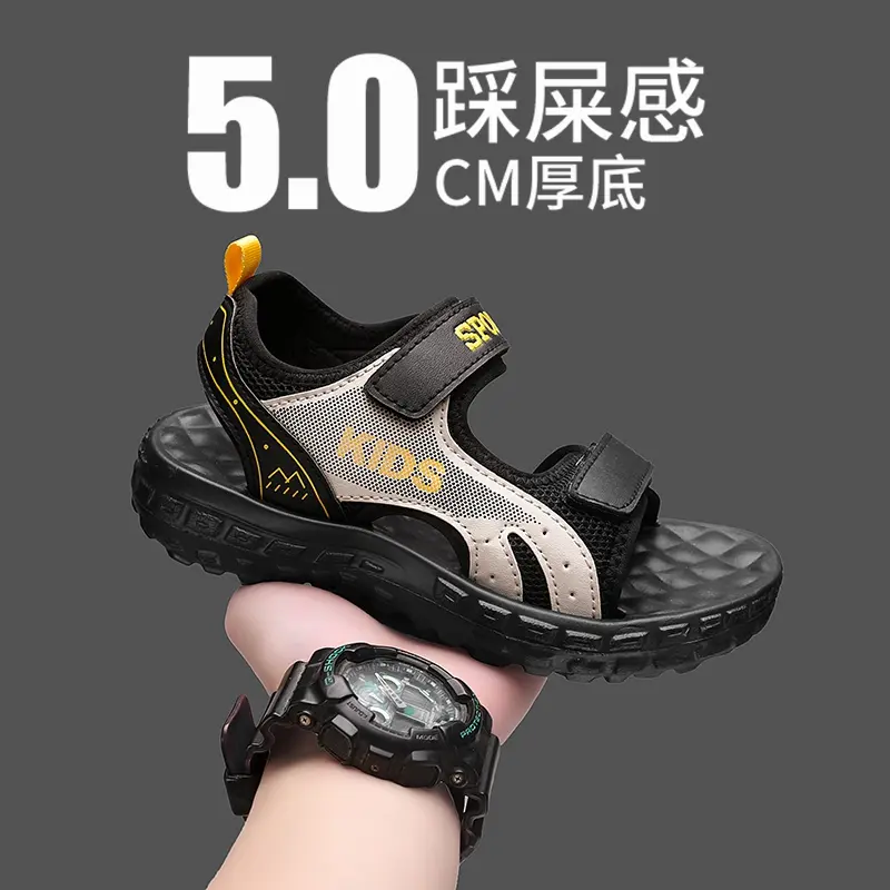 【Luckyy Kid】Petualangan Luar Ruangan Asli Sandal gunung olahraga Sandal Musim Hujan Sandal kualitas terbaik Sandal Anak Laki-laki Anti Selip Bahan Anti Selip 6