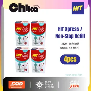 Bundling 4pcs Hit Elektrik Good Knight Xpress | Hit Elektrik Good Knight Non-Stop REFILL 45 hari (35ml) Isi Ulang Obat Nyamuk Elektrik