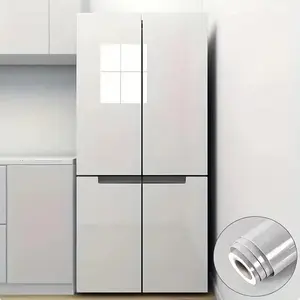 Stiker Kulkas 1 Pintu Dan 2 Pintu Motif Polos Putih Glossy / Sticker Kulkas Anti Air Anti Minyak Tahan Panas