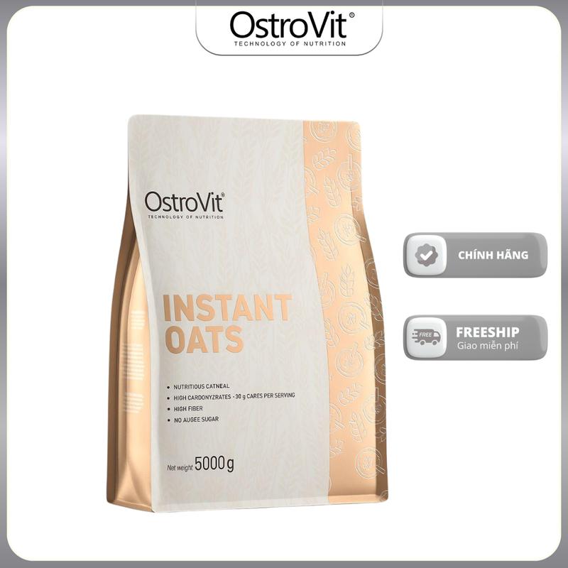 OstroVit Yến Mạch Uống Liền Instant Oats 5kg - 100% Nguyên Chất Không Đường - Tiện Lợi Dành Cho Tập Gym & Ăn Kiêng - Chính Hãng Ba Lan - Dạng Bột Mịn Dễ Pha