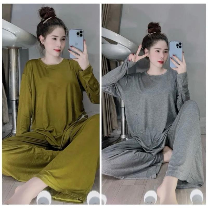  Bộ Đồ Ủ Kem Suông Thun Lạnh Dẻo Form Rộng Bigsize 45-85kg đồ  bộ Women 