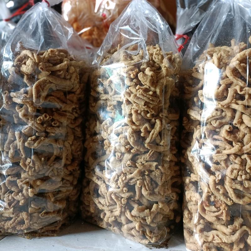 Kripik Usus Ayam Original Crispy 2kg / 1 Ball -  Snacks Cemilan Gurih Asin  Keripik Usus  Food 0