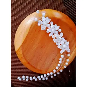 Ready Headpice rambut model Warna putih Kristal Beauty Cantik