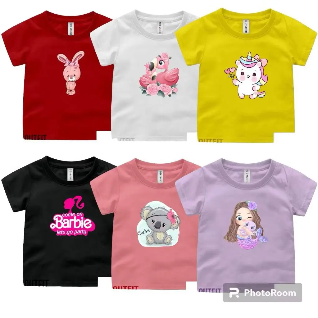 Paket Kaos Anak Perempuan 70rb Dapat 6pcs Baju Fashion Anak Katun Soft Tangan Pendek
