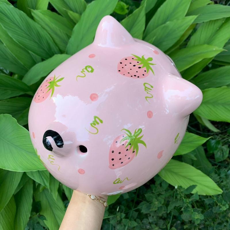 LỖ TRÒN Ống heo size đại cỡ lớn nhét tiền tiết kiệm lợn đất dễ thương bằng sứ đựng được nhiều tiền