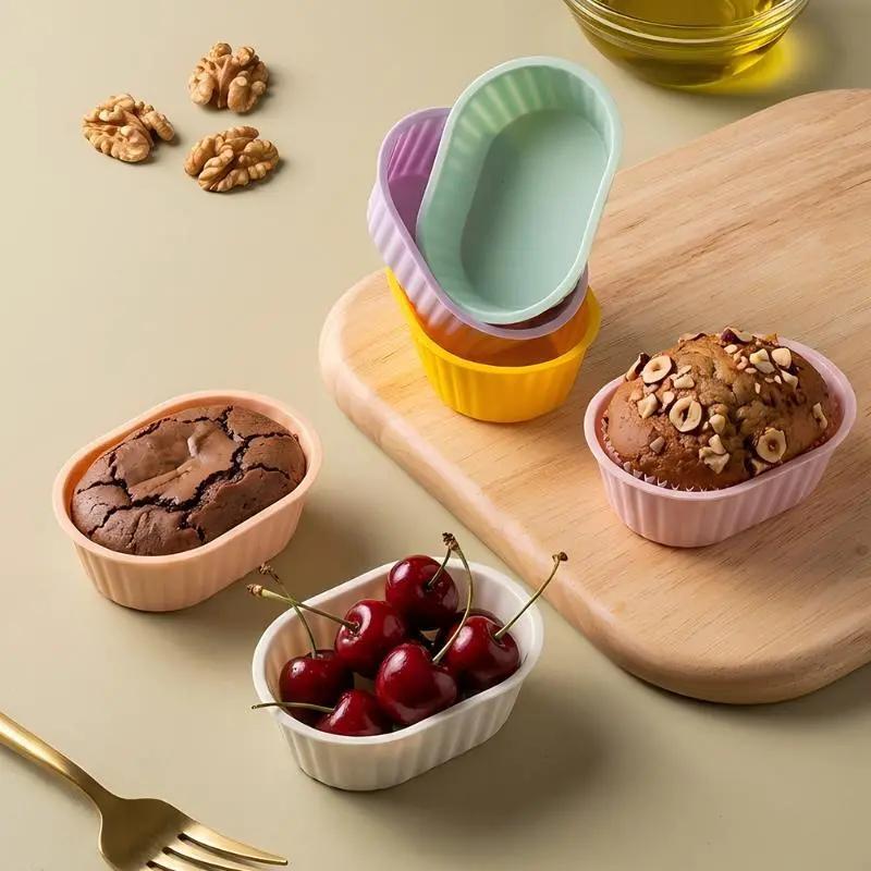 5Pcs Chịu Nhiệt Nồi Chiên Không Khí Silicone Ramekins Không Dính Dễ Dàng Phát…