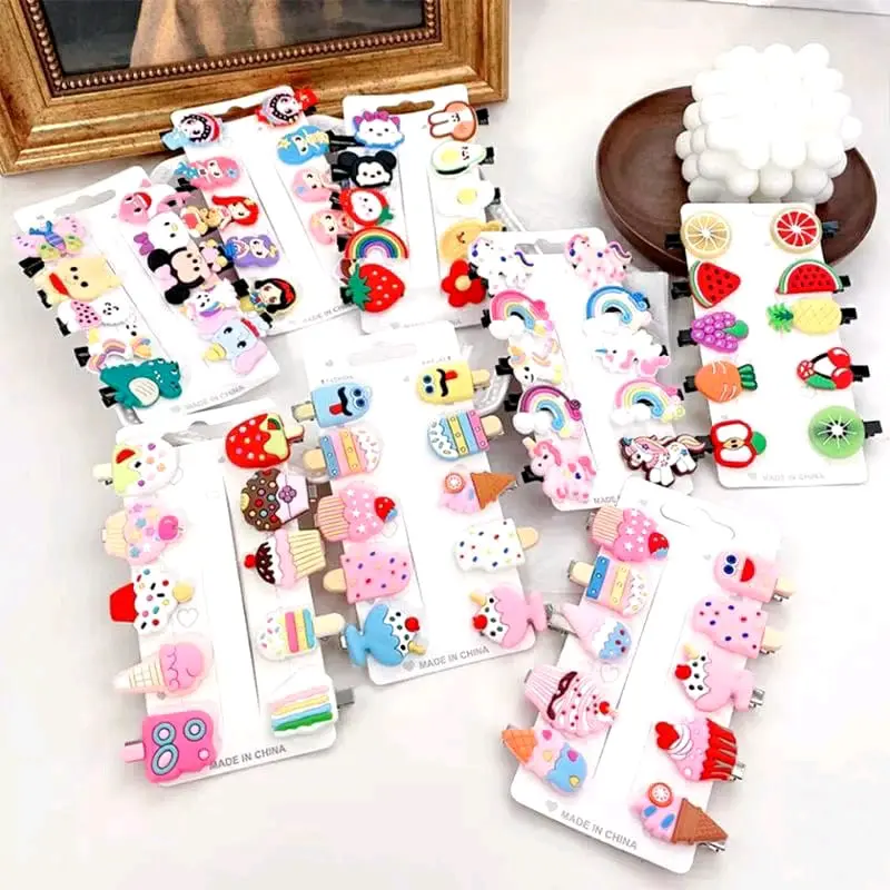 10 PCS SET JEPIT RAMBUT ANAK MOTIF KARAKTER KARTUN LUCU MURAH UNICORN KARAKTER / HAIRCLIP ANAK KARAKTER LUCU 1