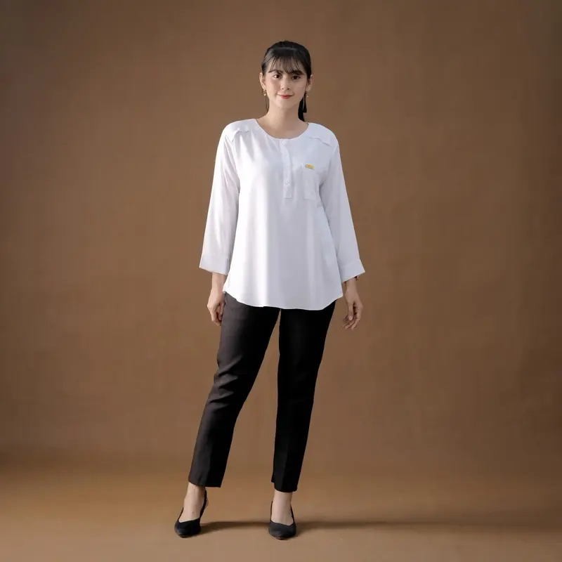 KAMILA Blouse Rayon Twill Lengan 7/8 Atasan Wanita Nyaman 4