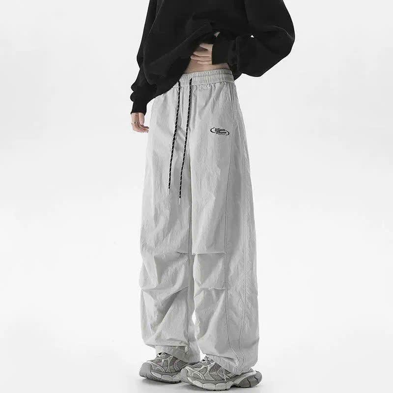 Quần ống rộng RENDTTK RESUMM  unisex nam nữ đều mặc được phối chéo chất vải gió nhăn ống suông