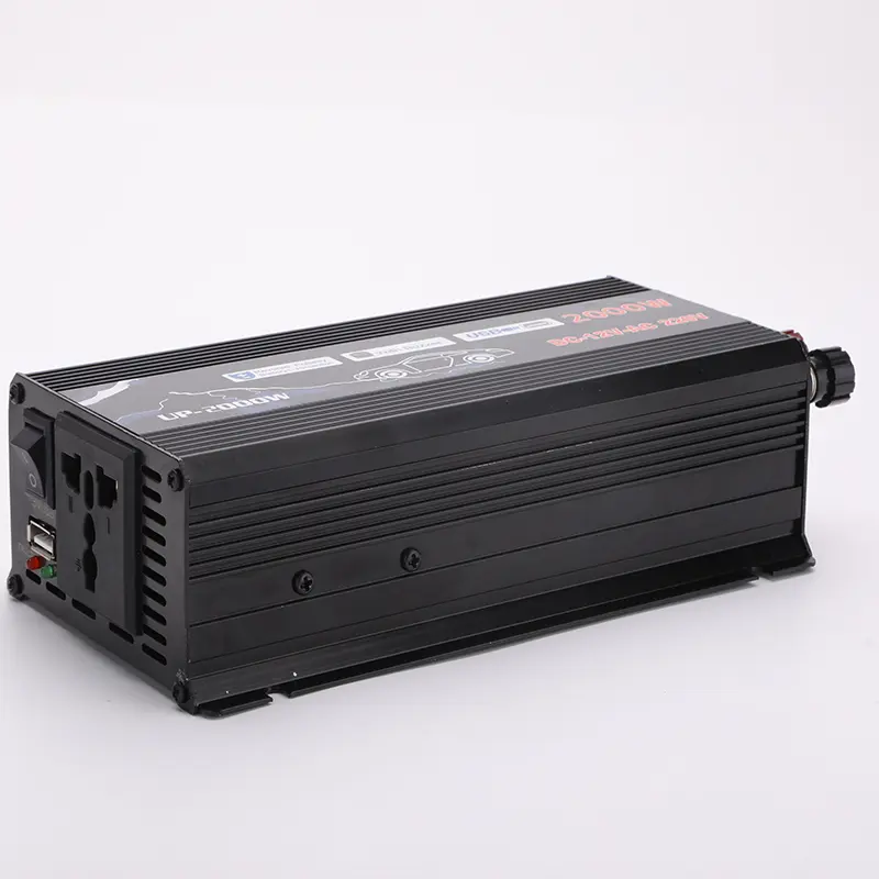 Car Power Inverter 1000Watt/2000 Watt Mobil Pure Sine Wave DC 12V 24V AC 220V Mengubah Arus Listrik Mobil 4