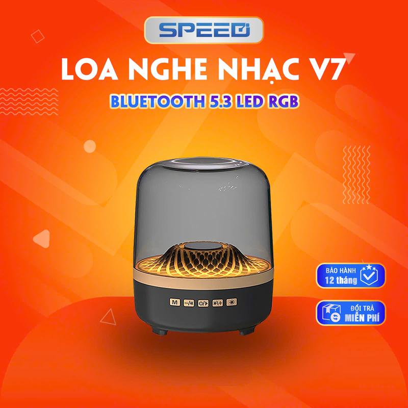 Loa nghe nhạc bluetooth V7 Speed âm thanh trầm LED RGB Kết nối 5.3 Có thể kết nối 2 thiết bị cùng một lúc Bảo hành 12 tháng
