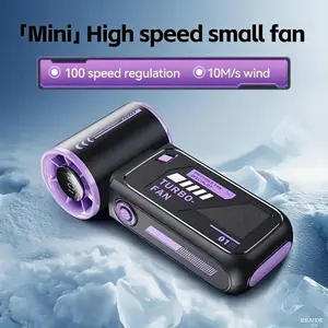 Kipas Angin Mini Turbo 100 Level | 19000RPM | Portabel Handheld Pastel Wind Speed 3600mAh Super Turbo 10x Lebih Kuat Baterai Awet LED Display Canggih