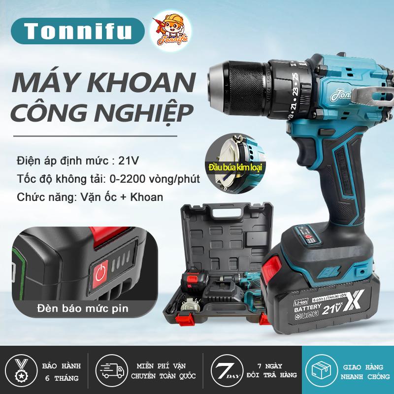 TONNIFU 2113XL - Máy Khoan Pin Tonnifu 13MM 10CELL, 3 Chức Năng Không Chổi Than - Chân Pin Phổ Thông 4CM, Máy Khoan Tường, Sắt, Gỗ Bắt Vít maykhoan dien