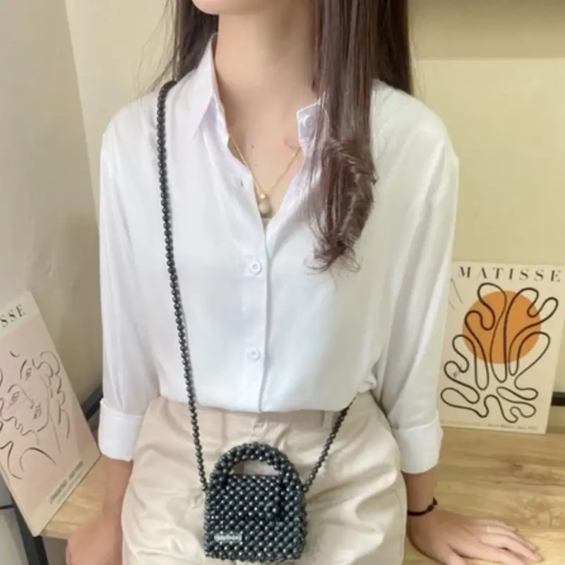 Atasan Kemeja Casual Wanita Lengan Panjang Polos Bahan Rayon Twill Premium Cocok Untuk Kerja 5