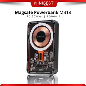 Minibest MB18 Powerbank Wireless Magnetic 10000mAh PD 20W Fast Charging MagSafe 15W Type-C